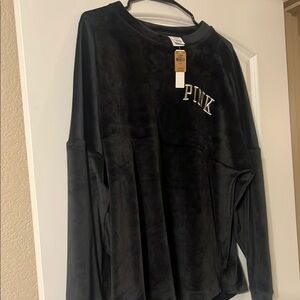 Black PINK Velour Sweatshirt